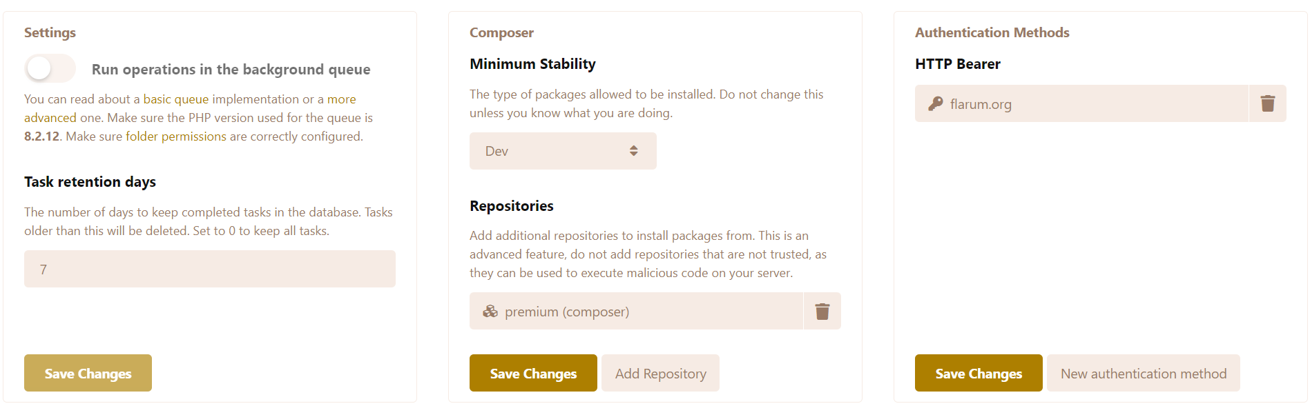 Configure repositories